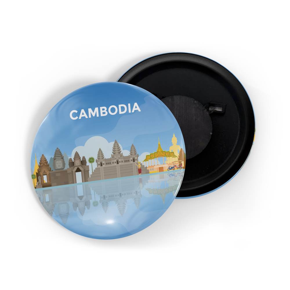 dhcrafts Fridge Magnet Blue Color Places Cambodia Asia Glossy Finish Design Pack of 1